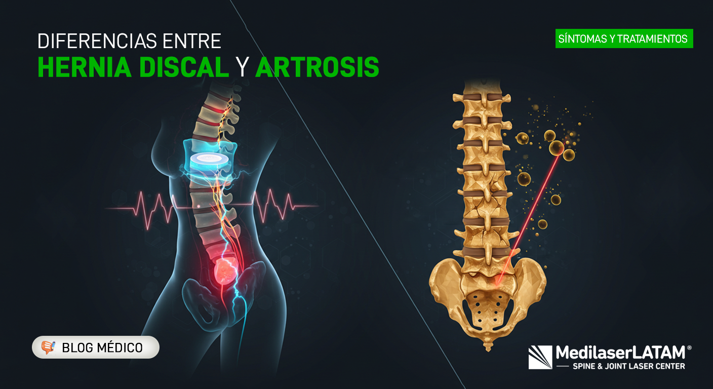 ¿Dolor de espalda? Aprende a diferenciar hernia discal y artrosis: síntomas, causas y tratamientos láser no invasivos. Te explicamos.