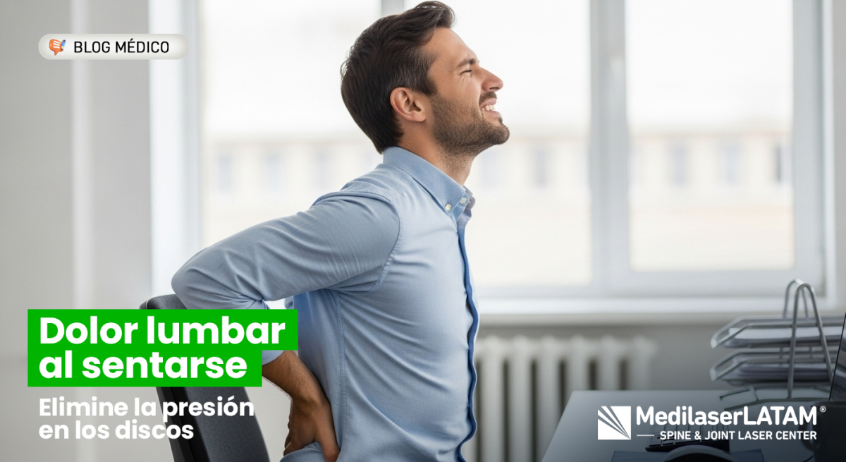 ¿Siente dolor de cintura al estar sentado? Descubra por qué este síntoma oculta Hernias y cómo nuestra técnica láser logra un 90% de éxito.